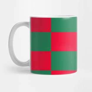 Christmas Holidays, Green and Red, Y2K Checkboard Mug